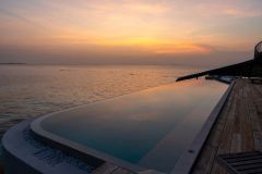 Soneva Jani Overwater Reserve Sunset Over Pool