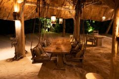 Soneva Jani Crab Shack Hanging Chairs